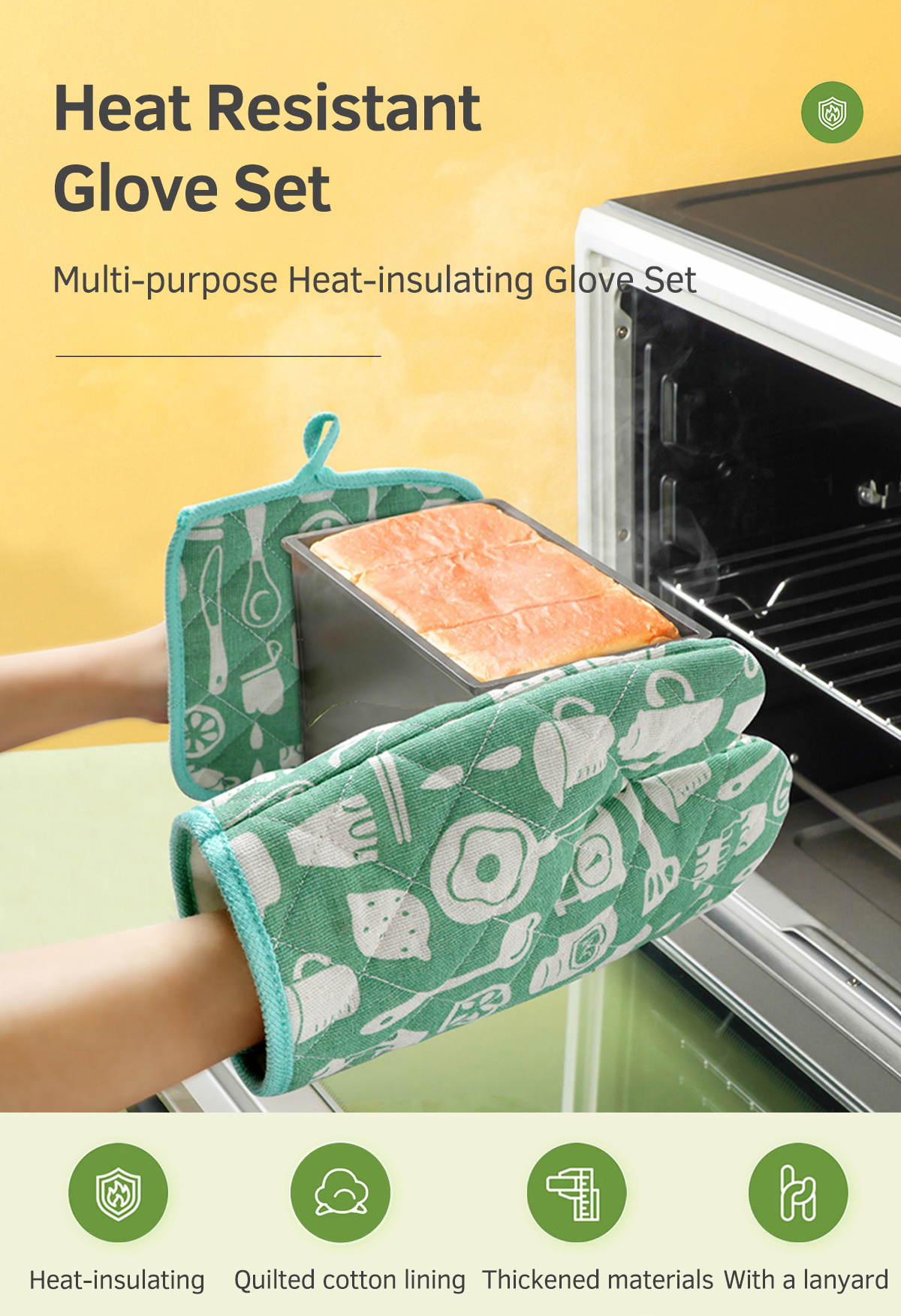 Anti-scalding Canvas Heat Resistant Glove Set-1